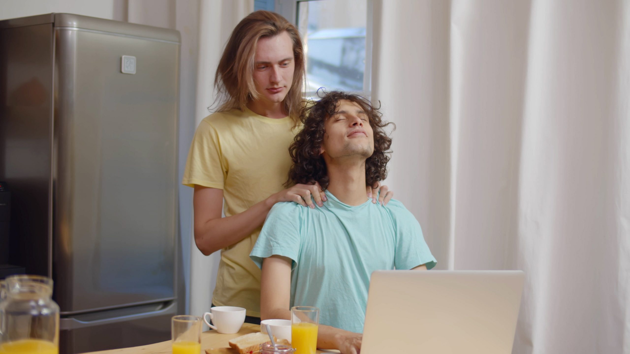 gay massage at the computer